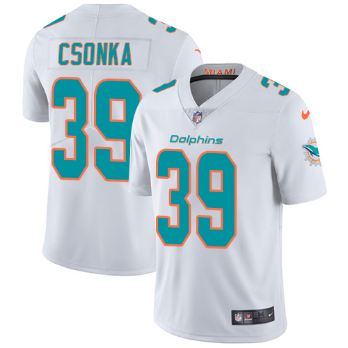 Nike Dolphins #39 Larry Csonka White Men's Stitched NFL Vapor Untouchable Limited Jersey - Click Image to Close